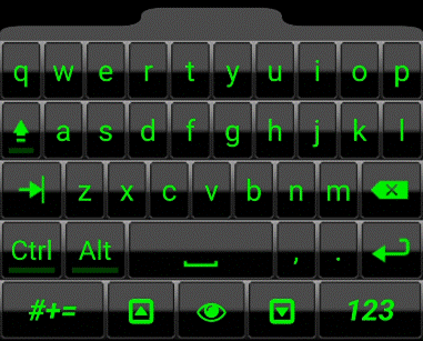A keyboard with green letters

Description automatically generated